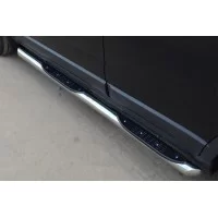Пороги труба с накладками вариант 1 76 мм для Opel Antara 2010-2017