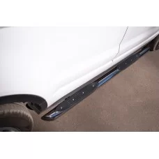 Пороги труба с накладками вариант 1 76 мм для Land Rover Evoque 2011-2018