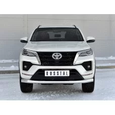 Защита переднего бампера 76 мм для Toyota Fortuner 2020-2024