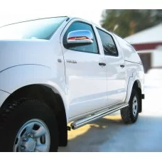 Пороги труба 76 мм вариант 3 для Toyota Hilux 2008-2015