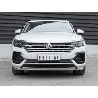 Защита передняя двойная 42-42 мм секции-дуга (кроме 2.0 TSI) для Volkswagen Touareg 2018-2024
