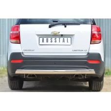 Защита заднего бампера овальная 75х42 мм дуга для Chevrolet Captiva 2013-2018