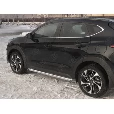 Пороги труба 57 мм вариант 3 для Hyundai Tucson 2018-2021