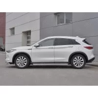Пороги с площадкой нержавеющий лист 57 мм для Infiniti QX50 2018-2024
