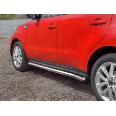 Пороги труба 57 мм вариант 3 для Kia Soul 2016-2024