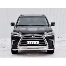 Защита переднего бампера 57 мм волна для Lexus LX-570/450d 2015-2024