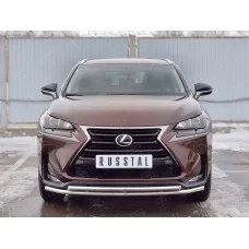 Защита передняя двойная 42-42 мм для Lexus NX-200 2014-2017