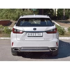 Защита заднего бампера овальная 75х42 мм для Lexus RX-200t/350/450h 2016