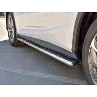 Пороги труба овальная с проступью 120х60 мм для Lexus RX Long 2018-2024