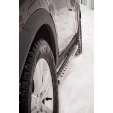 Пороги труба овальная с проступью 75х42 мм для Nissan X-Trail 2010-2015