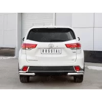 Защита задняя двойные уголки 57-42 смм для Toyota Highlander 2017-2019