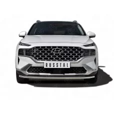 Защита переднего бампера 42 мм для Hyundai Santa Fe 2021-2024