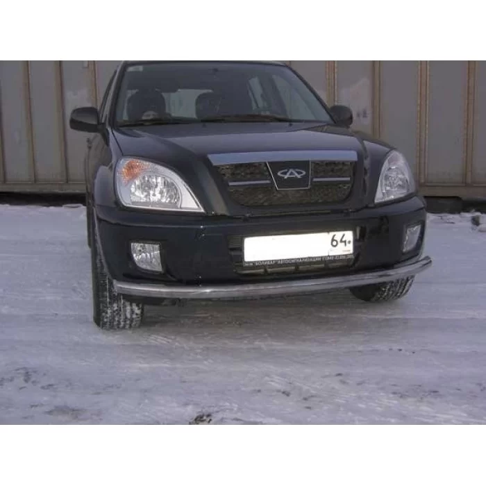Защита переднего бампера 57 мм чёрная для Chery Tiggo T11 2005-2014 артикул CT005B