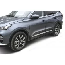 Пороги труба 42 мм черная для Chery Tiggo 7 Pro 2020-2024