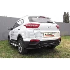 Защита заднего бампера 42 мм скоба чёрная для Hyundai Creta 2016-2021
