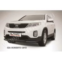 Защита передняя двойная 76-57 мм чёрная для Kia Sorento 2012-2015