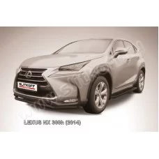 Защита переднего бампера 57 мм чёрная для Lexus NX-300h 2014-2017