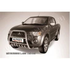 Кенгурятник 57 мм высокий с защитой картера для Mitsubishi L200 2006-2015
