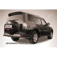 Защита заднего бампера 76 мм чёрная для Mitsubishi Pajero 4 2006-2024