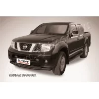 Защита передняя двойная 76-57 мм чёрная для Nissan Navara 2005-2015