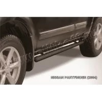 Пороги труба 76 мм чёрная для Nissan Pathfinder 2004-2009