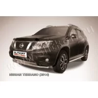 Защита переднего бампера 57 мм серебристая для Nissan Terrano 2014-2024