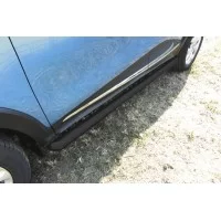 Пороги труба 76 мм чёрная для Renault Kaptur 4WD 2016-2024