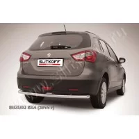 Защита заднего бампера 57 мм серебристая для Suzuki SX4 2013-2024