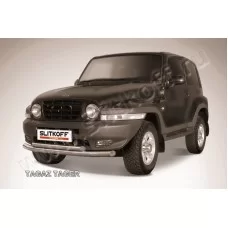 Защита передняя двойная 76-57 мм серебристая для Тагаз Tager 2008-2014