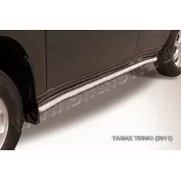 Пороги труба 57 мм с гибами серебристая для Vortex Tingo 2010-2012