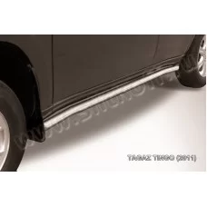 Пороги труба 57 мм с гибами серебристая для Vortex Tingo 2010-2012
