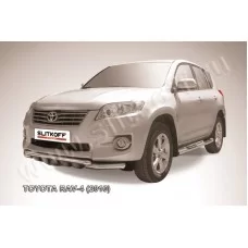 Защита переднего бампера 57-57 мм с профильной защитой для Toyota RAV4 2010-2013