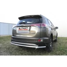 Защита заднего бампера 57 мм длинная для Toyota RAV4 2015-2019
