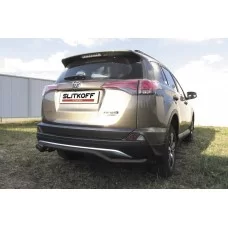 Защита заднего бампера 57 мм волна чёрная для Toyota RAV4 2015-2019