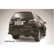 Защита заднего бампера 76 мм чёрная для Chevrolet TrailBlazer 2013-2018