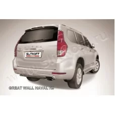 Защита заднего бампера 57 мм короткая чёрная для Haval H9 2015-2017