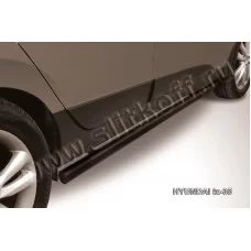 Пороги труба 57 мм чёрная для Hyundai ix35 2010-2015