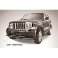Защита передняя двойная 76-57 мм чёрная для Jeep Cherokee 2014-2018