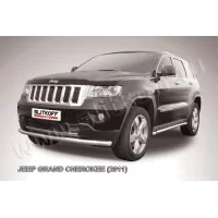 Защита переднего бампера 57 мм радиусная для Jeep Grand Cherokee 2010-2017