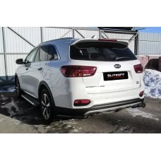 Защита задняя уголки 57 мм чёрные для Kia Sorento Prime 2018-2020