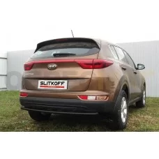 Защита заднего бампера 42 мм чёрная для Kia Sportage 2016-2018