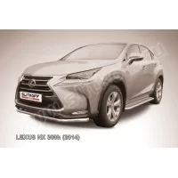 Защита переднего бампера 57 мм серебристая для Lexus NX-300h 2014-2017