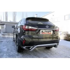 Защита заднего бампера 57 мм скоба для Lexus RX-350 2015-2024