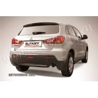 Защита заднего бампера 76 мм короткая чёрная для Mitsubishi ASX 2010-2013
