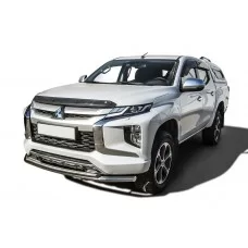 Защита передняя двойная 57-42 мм серебристая для Mitsubishi L200 2019-2024