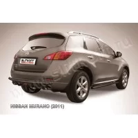 Защита заднего бампера двойная 57-42 мм чёрная для Nissan Murano 2010-2016