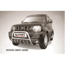 Кенгурятник 57 мм низкий c защитой картера для Suzuki Jimny 19988-2018