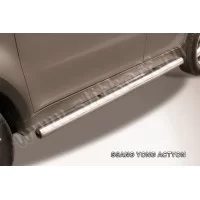 Пороги труба 76 мм серебристая для SsangYong Actyon 2010-2024