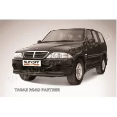 Защита передняя двойная 57-57 мм чёрная для Тагаз Road Partner 2008-2011