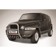 Кенгурятник 76 мм высокий с защитой картера для Тагаз Tager 5 дверей 2008-2014